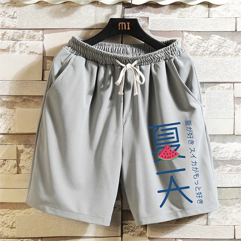 MK37192-P15冰丝短裤男士大码宽松休闲五分裤男运动中裤砖墙,男装休闲裤,电商A040A