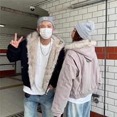 大毛领毛绒连帽棉服冬宽松休闲保暖百搭棉衣舒适外套LF1002P125，男装棉衣，电商D256-2(原A064-2)