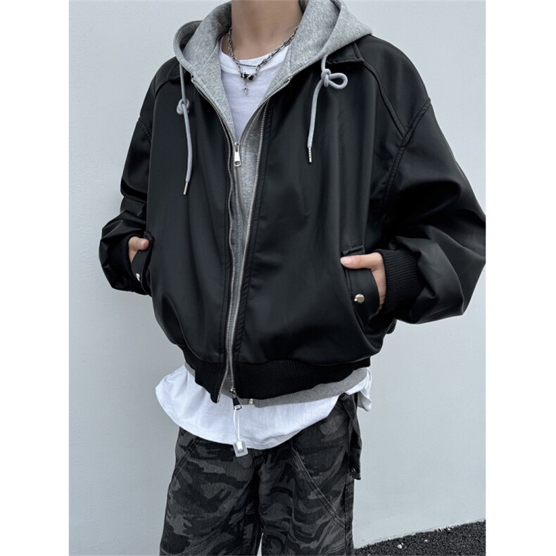 XZ1005-1-TTH00103-批128-假两件连帽外套夹克,男装夹克,星座1005-1