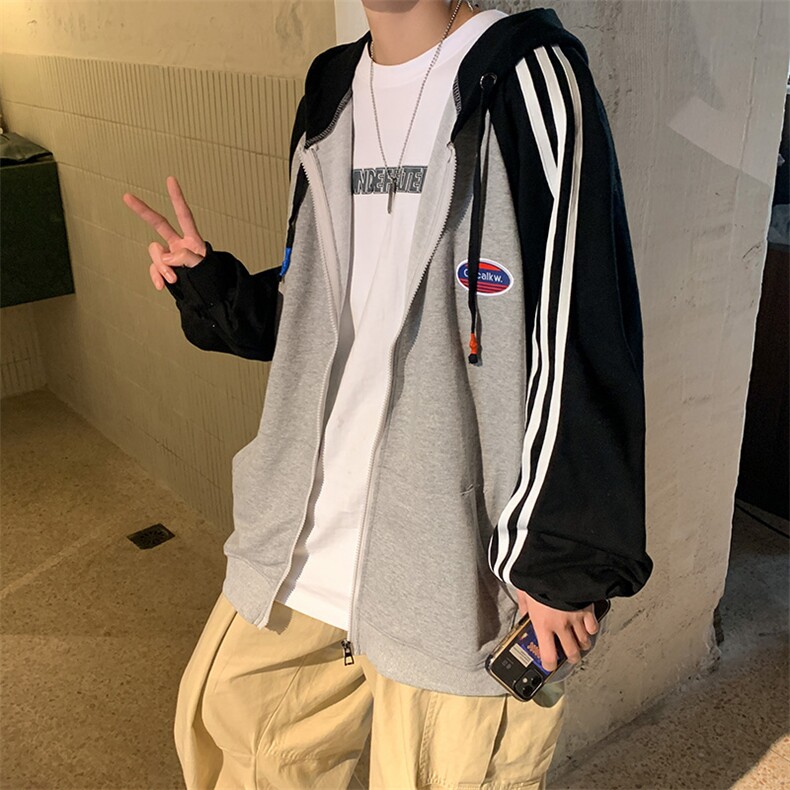 开衫卫衣男连帽春秋季运动韩版潮流休闲百搭宽松男士夹克外套,男装卫衣,星座601-1