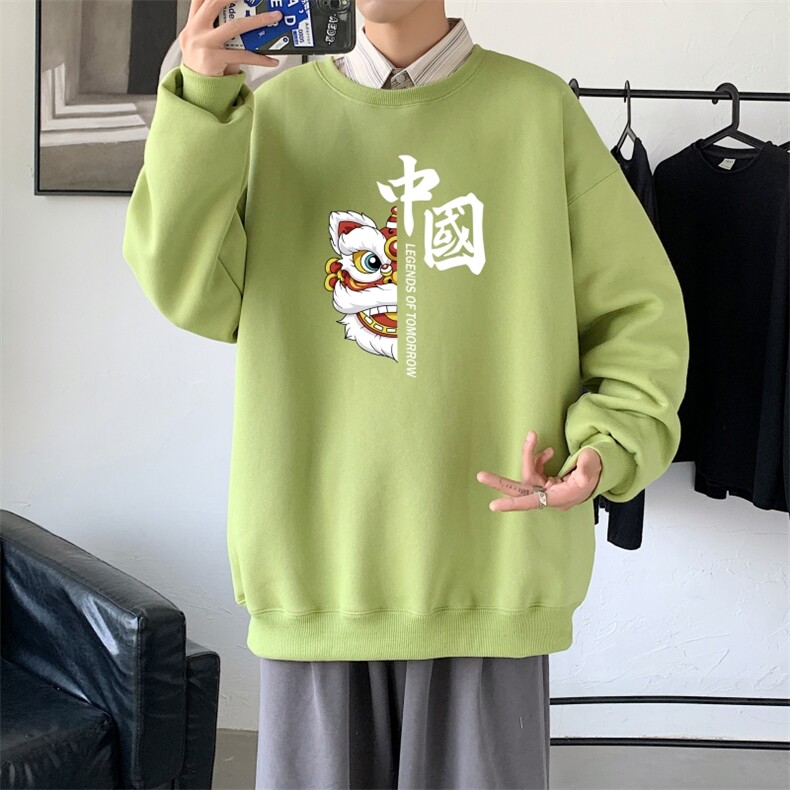 Y2414P38主推男ins港风青少年上衣21秋冬卫衣圆领韩版运动外套,男装卫衣,星座510A-1
