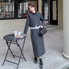 大货已出【新款主推】秋冬时尚减龄套装裙#99058-P195-K269，女装套装/套裙，2C317
