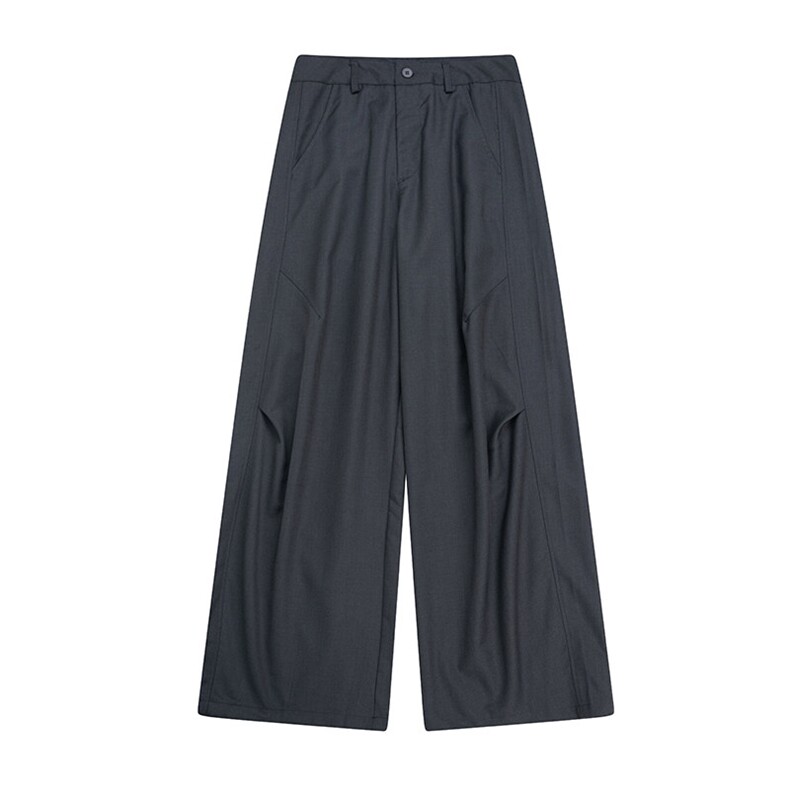 白底 休闲裤长裤宽松弯刀裤西裤A014-DY25212-P60控88图片