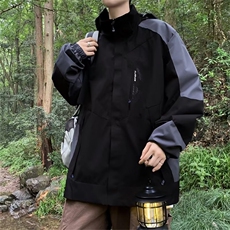 冲锋衣男美式防风防水情侣外套春秋户外机能宽松登山夹克JK76，男装夹克，星座1116A-1（原606A）