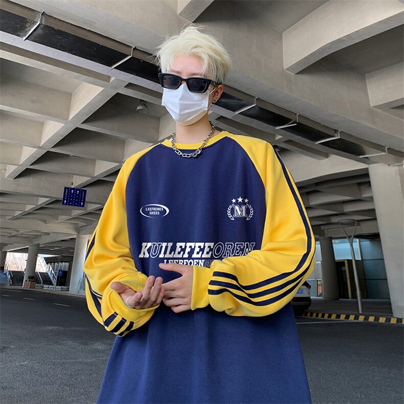 抖音得物供货 提供视频 秋冬重磅美式宽松织带圆领卫衣0706图片