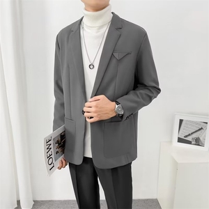 高级感西装外套男痞帅韩版潮休闲宽松百搭春秋商务正装小西服 Y74图片