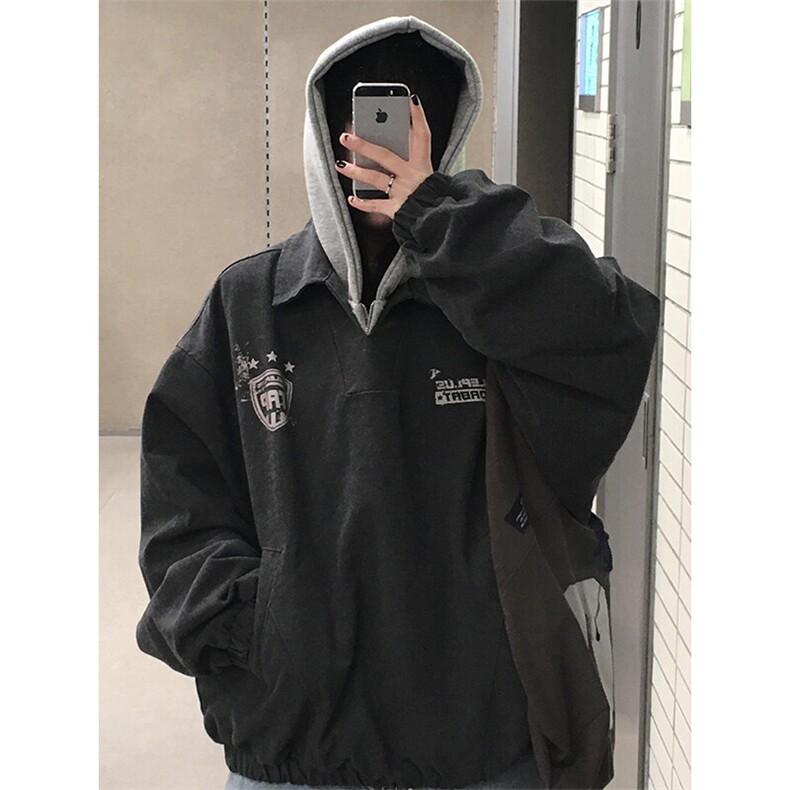 水洗做旧印花工装套头卫衣 WY204 特P85图片