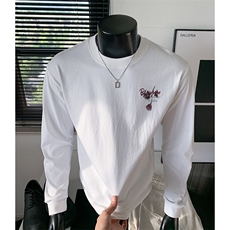 新款港风纯棉260克高街抖音直播得物品质长袖T恤打底衫T4510P30，男装T恤，电商C408-1(原B339-1)