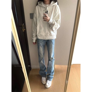 网图有货 美式高街修身蓝微喇牛仔裤男女窄版直筒裤 A1014-P45图片