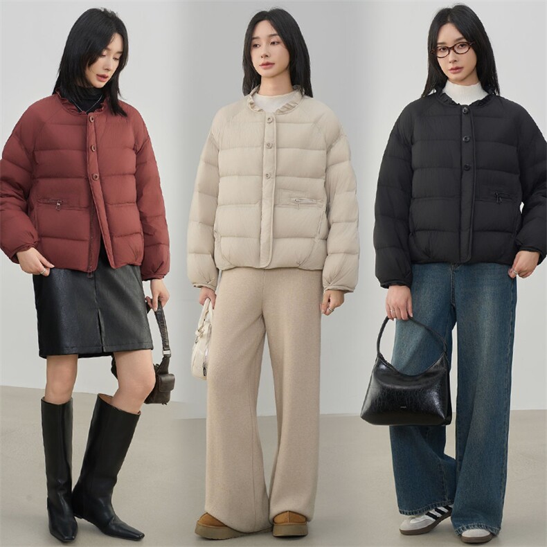 2025年冬季休闲风白鸭绒保暖常规90白鸭绒，女装羽绒服，阳光伊恋