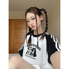 黑袖拼白色