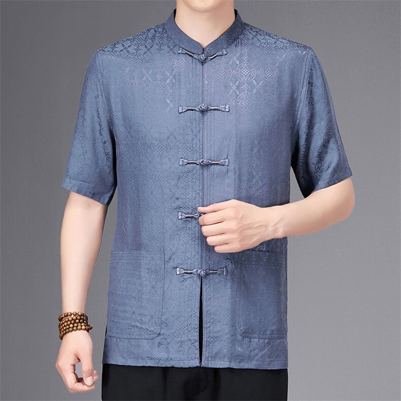 唐装太极服中式立领风短袖套装时尚爸爸装SF9783-P148,男装民族服装,星座1105-3