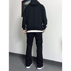 纯黑色拉链设计感牛仔裤秋冬款cleanfit显瘦微喇裤子KZA41-P65，男装牛仔裤，星座1007（原301D）