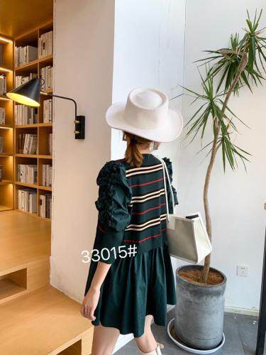 针织拼接连衣裙，女装连衣裙，千百莲