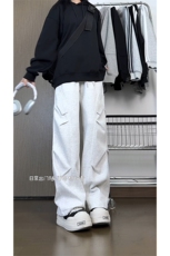 高品质65%棉重磅垂感直筒工装裤休闲裤情侣5Q3073-TP2858，男装休闲裤，电商A102