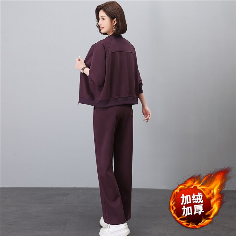 冬季套装女2025年新款中年妈妈装时尚洋气减龄大码休闲运动两件套,女装套装/套裙,涵誉