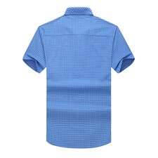 夏装新款加肥加大码男式短袖衬衫格子休闲衬衣XL-7XL19C01，男装衬衫，星座802