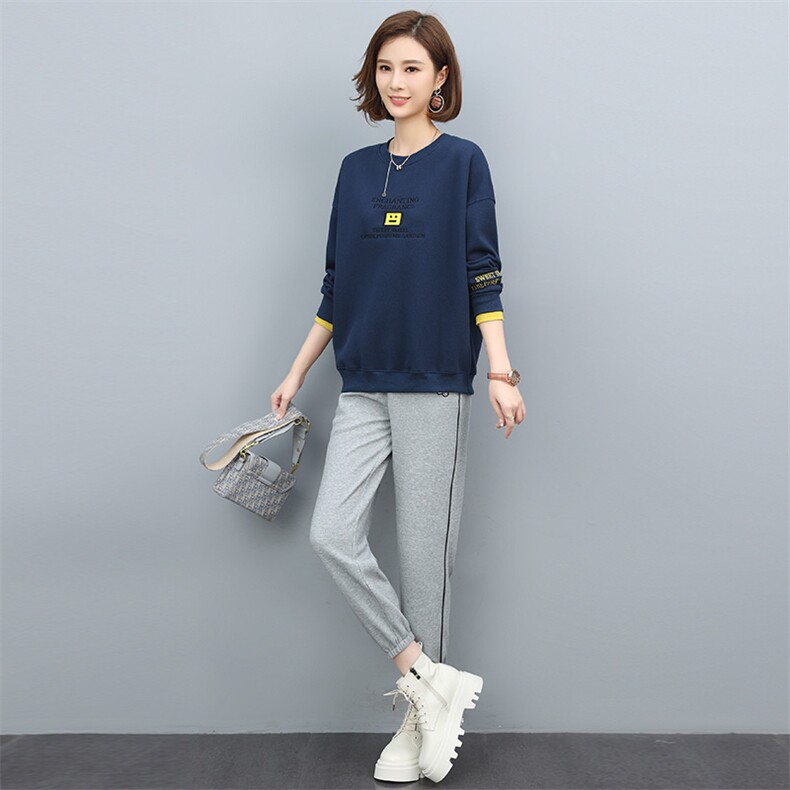 时尚套装女2021年新款运动休闲小香风上衣百搭小个子显高两件套潮,女装套装/套裙,玛其路
