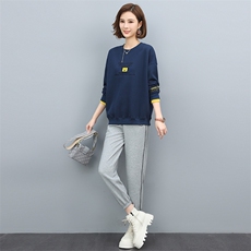 时尚套装女2021年新款运动休闲小香风上衣百搭小个子显高两件套潮，女装套装/套裙，玛其路