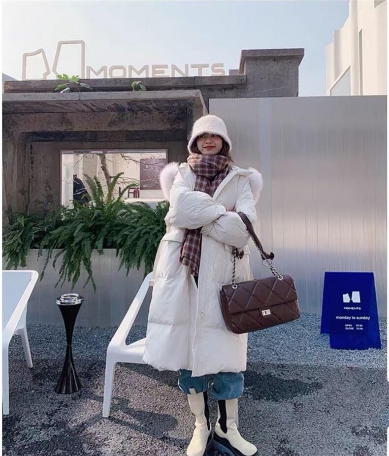 韩东大门同款腰带长款羽绒服，女装羽绒服，12PJL