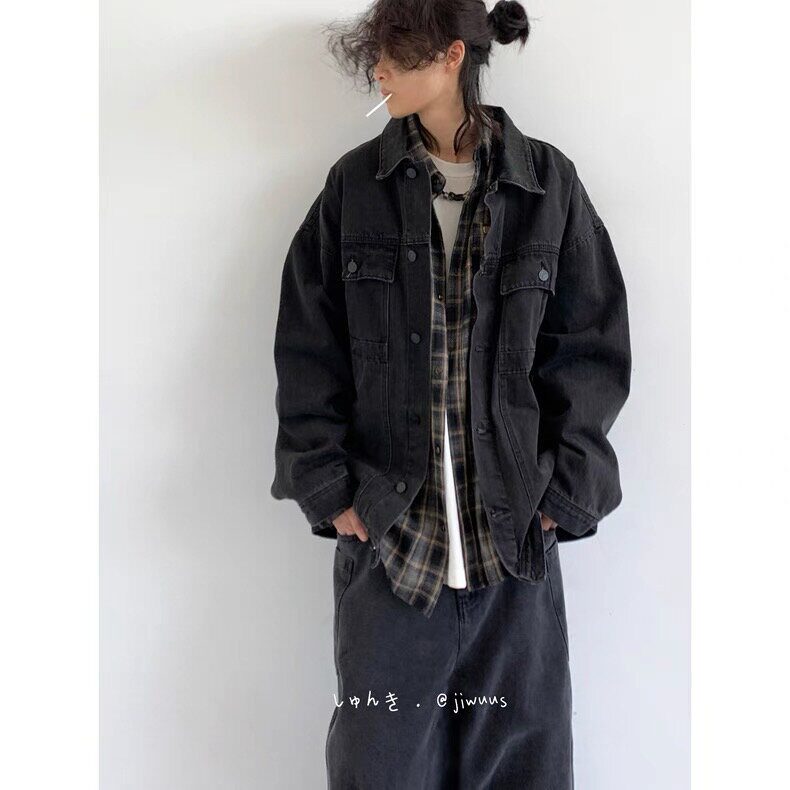 J57-P78 美式高街复线设计感牛仔夹克男女2025春秋冬新款宽松图片