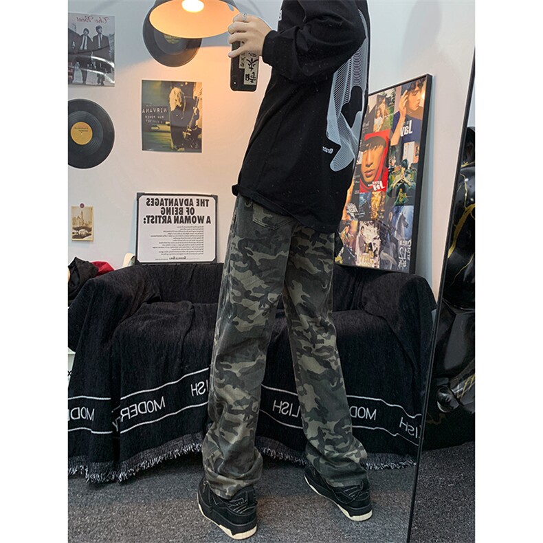 秋季美式ins高街hiphop迷彩水洗伐木裤工装货号K2312P55,男装牛仔裤,电商A063