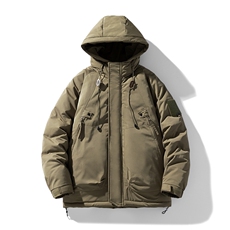 港风潮牌工装棉衣男休闲连帽棉服秋冬加厚保暖冲锋衣棉衣外套连帽，男装棉衣，电商A409-1