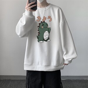 华夫格卫衣圆领卫衣男大码长袖t恤男外套 HW76037-P30加绒款-P40图片