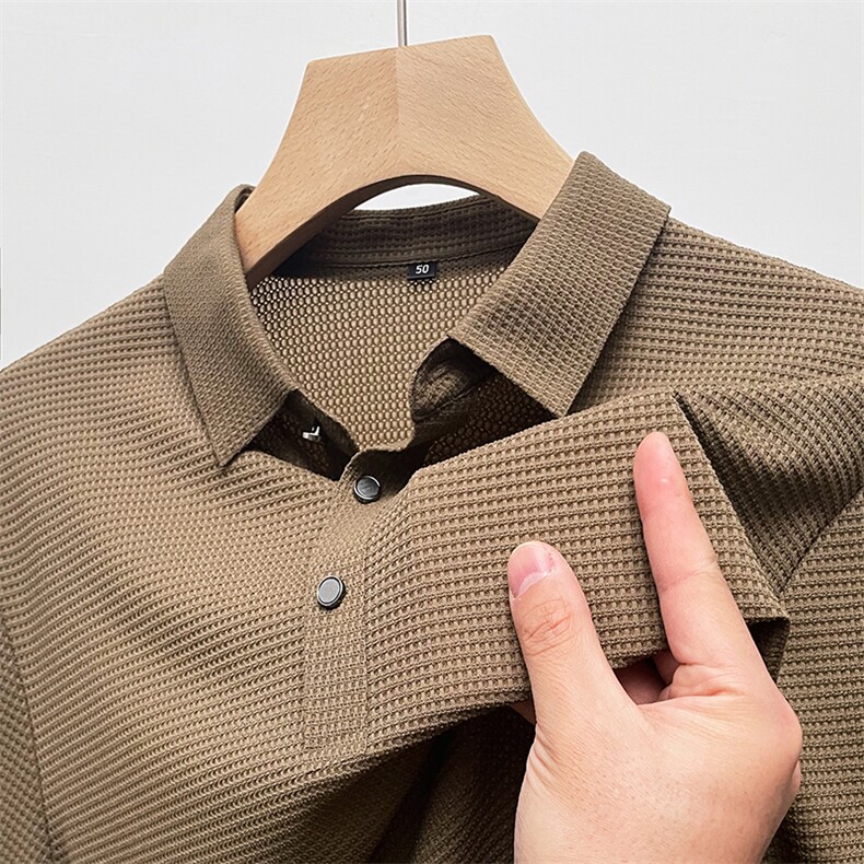 夏季高端短袖T恤中年男士休闲时尚新款无痕薄款纯色Polo衫，男装Polo衫，电商B212（原钱塘6029）