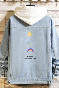 牛仔夹克男大码牛仔外套男茄克 NJ77141-P60加绒款-P75图片