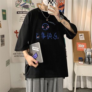 Q11183-P30 春夏季七分袖t恤男大码五分袖男短袖中袖图片
