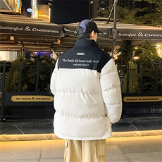 港风直播抖音得物高品质宽松男加厚撞色棉衣外套M1406P68，男装棉衣，电商C408-1(原B339-1)