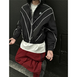 春秋夹克撞色拼接外套设计款美式运动夹克潮1016-1 JK71 P90 K118图片