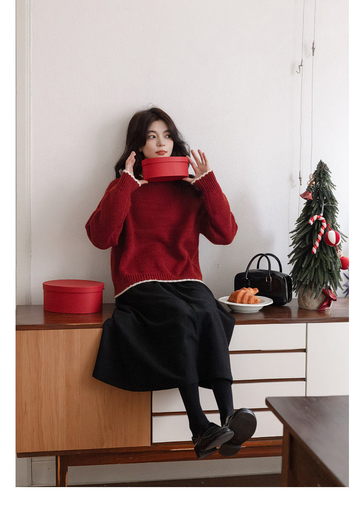 2025年秋季时尚百搭通勤简约休闲圆领羊毛衫，女装羊毛衫，佳弈羊绒