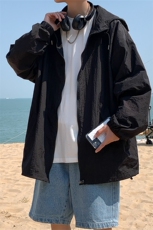 F3043/P45夏季防晒衣连帽纯色薄款外套夹克情侣男女防晒服防晒衫，男装夹克，电商A141