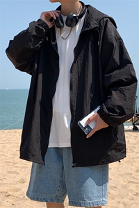 F3043/P45夏季防晒衣连帽纯色薄款外套夹克情侣男女防晒服防晒衫图片