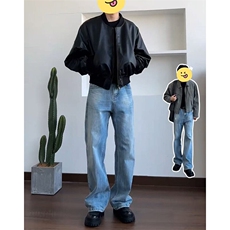 美式高街vibe重工艺水洗闪电纹hiphop牛仔裤货号K2323P55，男装牛仔裤，电商A063