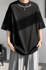 8XL-M特大码正肩纯棉短袖t恤男夏季刺绣上衣白色内搭打底DX309P35，男装T恤，电商D206-1