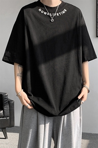 8XL-M特大码正肩纯棉短袖t恤男夏季刺绣上衣白色内搭打底DX309P35图片