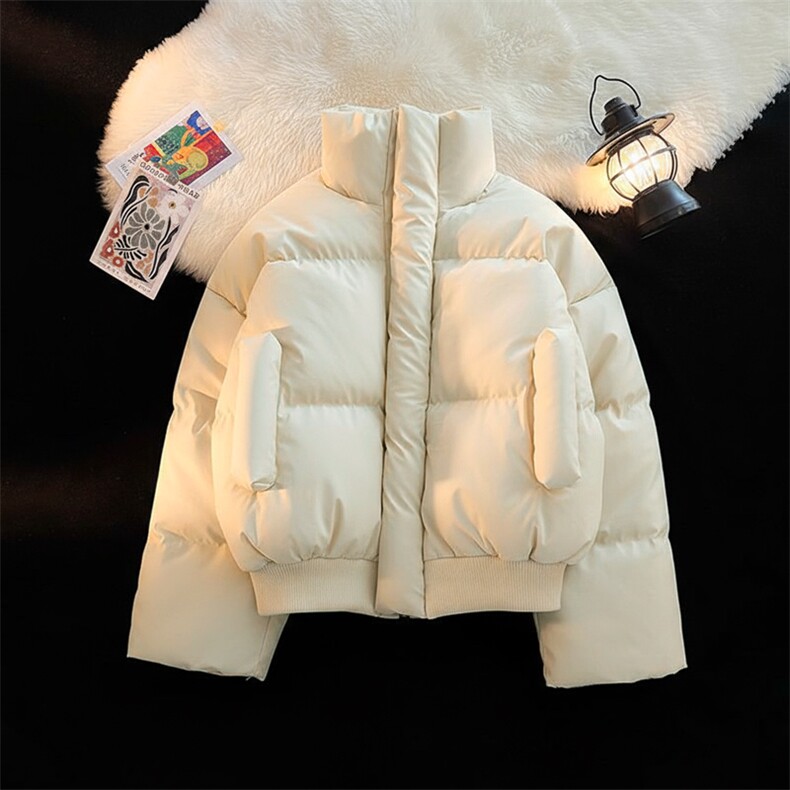现货5W件冬季三防重磅硬挺boxy短款羽绒立领PU皮棉衣外套加厚棉服,男装棉衣,电商A486-1