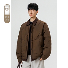 2025冬季新款港风无影大码90%白鸭绒羽绒服M-4XQ-2512-特P159，男装羽绒服，电商A022