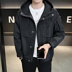 2025新款冲锋衣男款外套春季夹克连帽登山衣服A313-J112531-P155，男装夹克，电商A313