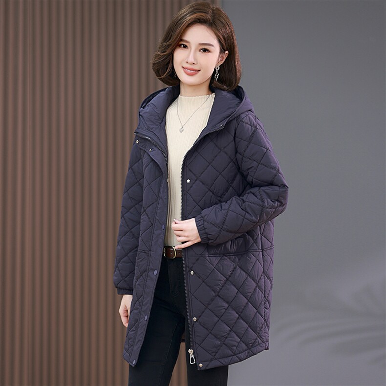 时尚显瘦中长款棉服女保暖轻薄羽绒棉外套冬季新款韩版宽松大码女装棉衣,女装棉衣/棉服,韩派
