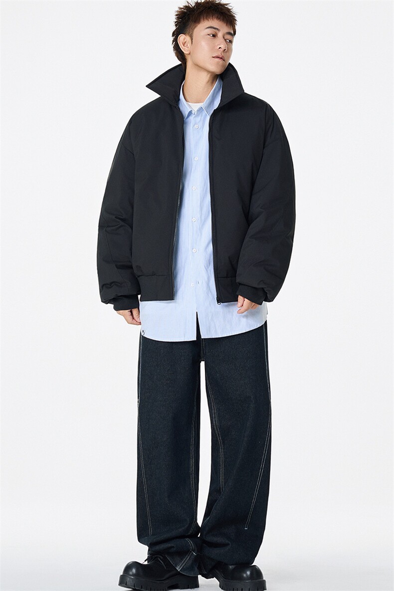 25冬季美式翻领棉衣潮流百搭设计感情侣款保暖时尚外套5566-TP70,男装棉衣,电商B306