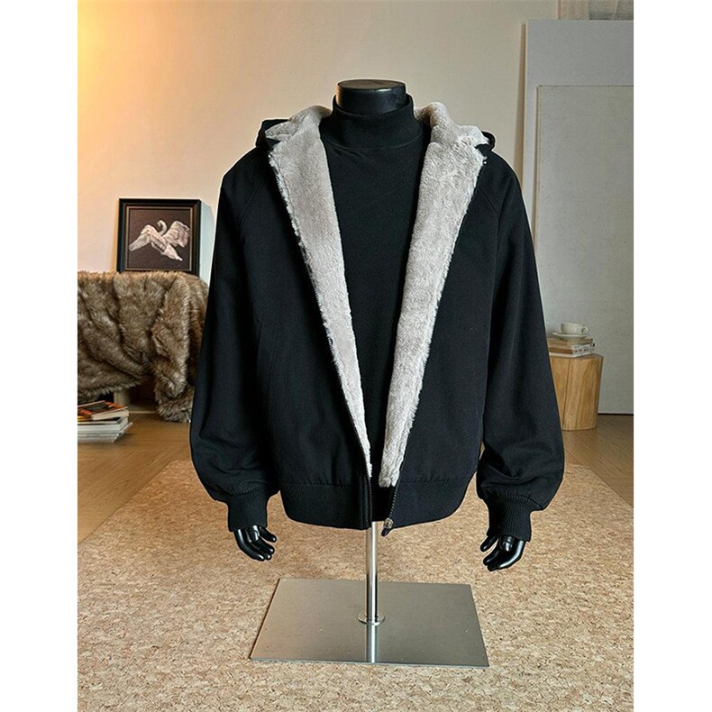 两面穿现货重磅短款座山雕棉衣男女双面穿毛毛绒棉服加厚外套，男装棉衣，电商A486