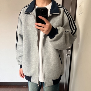抖音得物高品质 美式高街重磅结构设计拼接织带立领卫衣外套 CM42图片