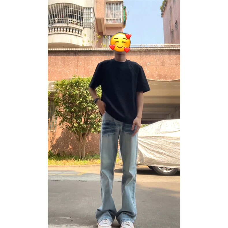 液氨棉boxy正肩短袖男夏季重磅显肌肉收袖口t恤美式健身运动半袖,男装T恤,星座1007（原301D）