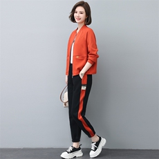 运动服套装女春秋2023年秋装新款时尚妈妈洋气卫衣秋季休闲两件套，女装套装/套裙，依恋蒂丝