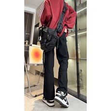 秋冬黑色加绒加厚宽松直筒垂感牛仔裤男休闲长裤K369-P50加绒P60，男装牛仔裤，星座205