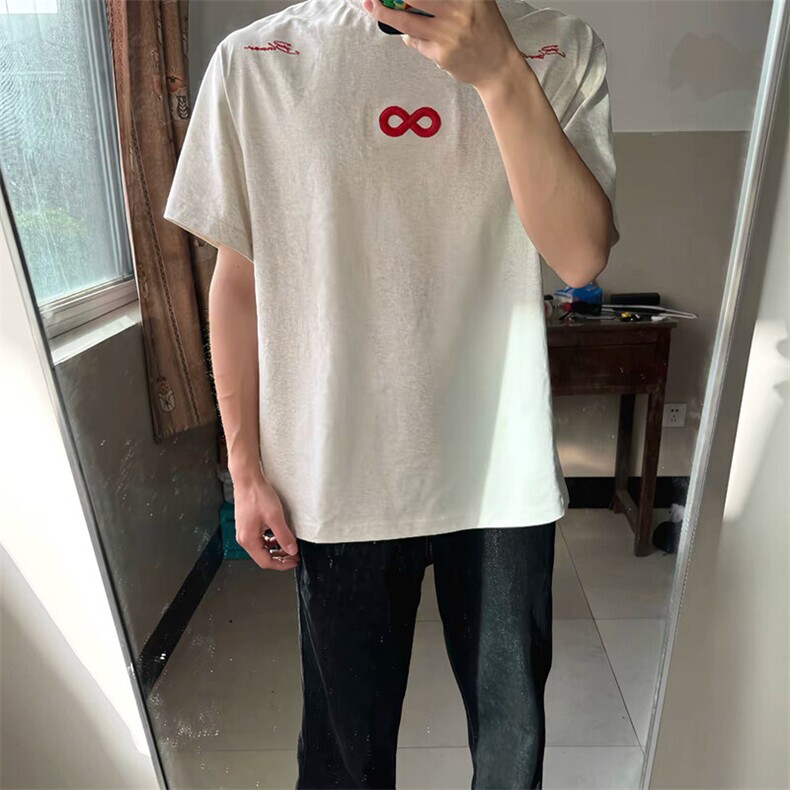 万针全刺绣解构设计260克重磅双纱纯棉高品质美式高街短袖T恤特35图片